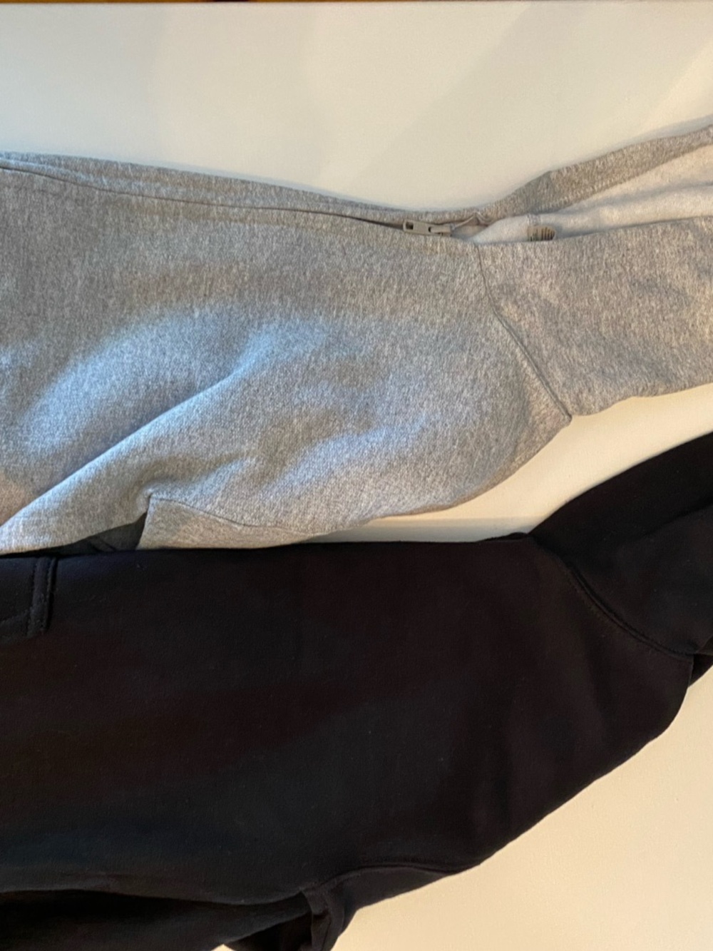 Bundle of 2 Gildan Youth Medium Hoodies - Gray Zip & Black Pullover